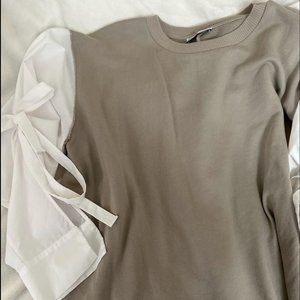 brand new sweater tan/white